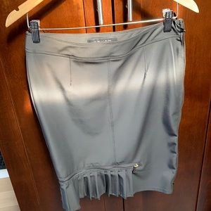 Tenacious pencil zip and ruffle skirt